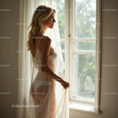 Elegant Woman in Lingerie Captured in Natural Morning Light