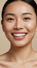 Close up of happy young woman with radiant smile