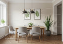 Minimalist Dining Room with Green Houseplants and Modern Decor