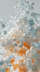 Abstract Water and Ink Liquid Splash with Vibrant Orange and White Colors
