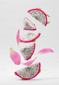 Floating Slices of Dragon Fruit with Pink Petals