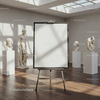 Blank Canvas in Bright Modern Art Gallery Space