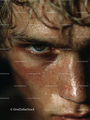 Close-up of human face highlighting skin texture and pores