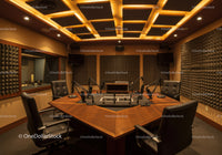 Professional Soundproof Recording Studio with Acoustic Foam Panels and Microphones