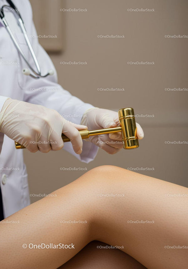 Medical Chiropractor Using Gavel Hammer for Body Therapy