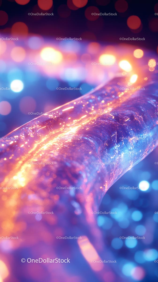 Vivid Abstract Light Stream with Neon Glowing Effects