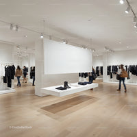 Minimalist Clothing Store Interior with Neutral Tones