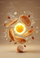 Floating Pancakes and Golden Egg Yolk with Nuts