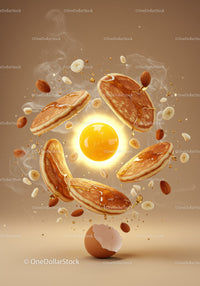 Floating Pancakes and Golden Egg Yolk with Nuts