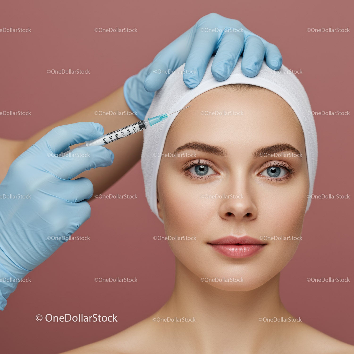 Woman Receiving Facial Injection at Beauty Clinic for Rejuvenation