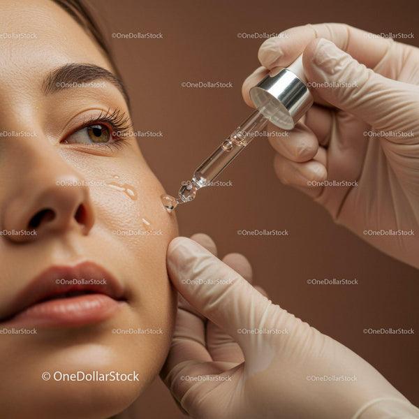 Close-up of Skin Treatment Being Performed with Dermal Serum Adjustment
