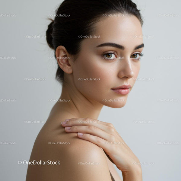 Elegancki Portret Kobiety Podkreślający Naturalną Skórę i Młodzieńczy Blask