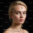 Woman Undergoing Facial Aesthetic Examination with Markings