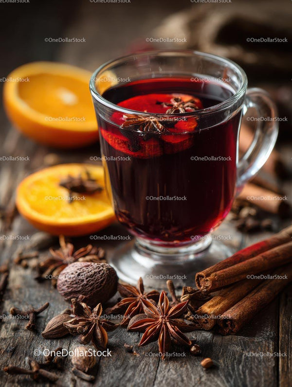 Cozy Mulled Wine with Spices and Orange Slices