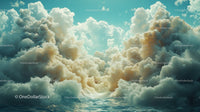 Majestic Stormy Sky Over Turbulent Ocean with Massive Waves