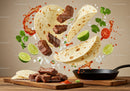 Grilled steak tacos with fresh lime and herbs