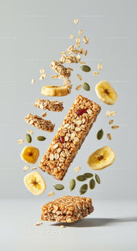 Healthy Granola Bar with Banana and Seeds Ingredients