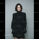 Confident Stylish Woman in Black Suit Portrait Executive Fashion Photo