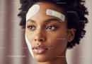 Portrait of an African American Woman with Afro Hair and Clear Skin
