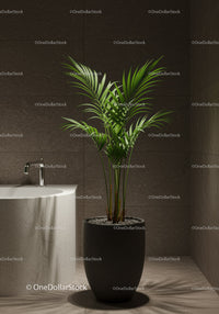 Modern Indoor Potted Palm in Stylish Minimalist Home