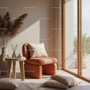 Cozy modern chair corner with natural light and decor