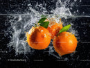Fresh Oranges with Water Splash in Vibrant Natural Scene
