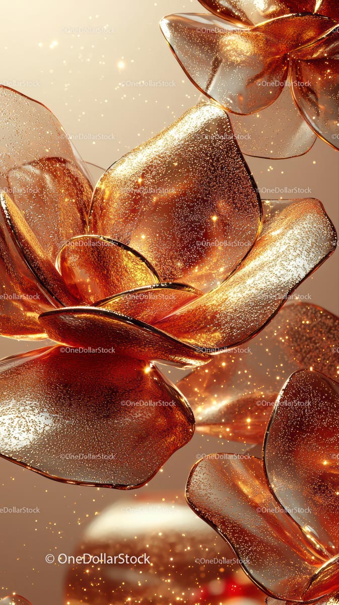 Glittering Gold Flower Sculpture for Elegant Decor
