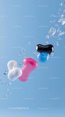 Colorful Liquid Gel Blobs in Motion with Splash Effects