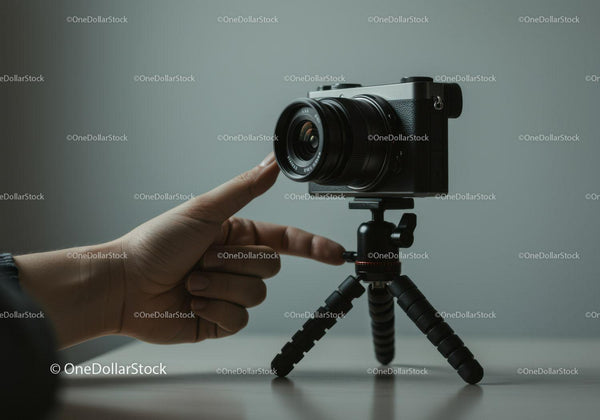 Profesjonalny aparat cyfrowy na statywie do fotografii i tworzenia treści