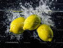 Fresh Lemons with Water Splash in a Dynamic Underwater Scene
