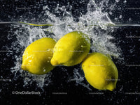 Fresh Lemons with Water Splash in a Dynamic Underwater Scene