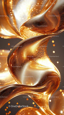Elegant Metallic Caramel Swirl with Sparkling Highlight Effect