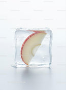 Fresh Apple Slice Frozen Inside Clear Ice Cube