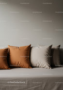 Neutral Cushions on Sofa in Modern Living Room Interior