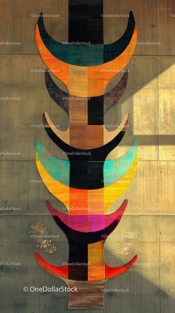 Kolorowe geometryczne murale tworzące tętniącą życiem miejską atmosferę