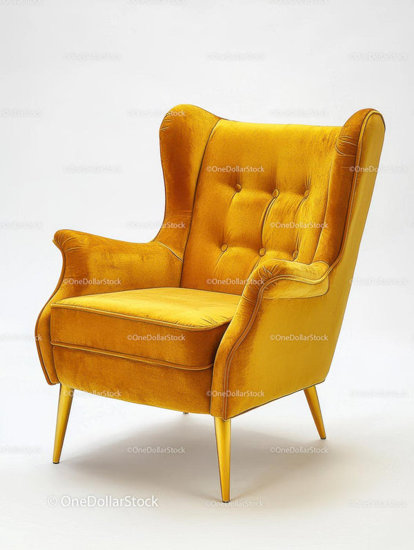 Luxury Orange Velvet Armchair in Modern Interior