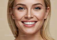 Close Up of Smiling Woman with Healthy Teeth