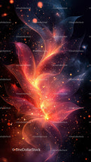 Vibrant Cosmic Light Explosion with Nebula and Star Dust