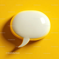 Modern Speech Bubble with Yellow Buttons on Bright Yellow Background