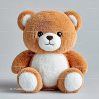 Soft Orange and White Plush Teddy Bear for Children and Gifts
