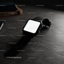 Modern Smartwatch with Blank Screen on Dark Surface