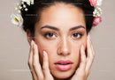 Gorgeous Young Woman with Freckles and Floral Headband for Beauty and Fashion