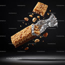 Crispy Nutty Cereal Bar with Silver Foil Wrapper