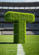 Large Grass Letter T on Soccer Field