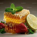 Fresh Honeycomb with Strawberries and Lime Garnish