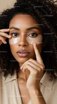 Close-up of a Woman Applying Under-eye Patches for Skincare