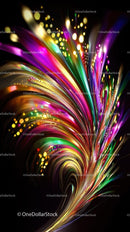 Colorful Neon Light Trails with Bright Luminous Particles