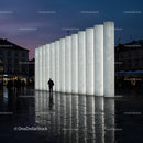 Contemporary Public Art Installation Lighting Up the City Night