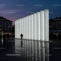 Contemporary Public Art Installation Lighting Up the City Night