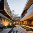 Contemporary Modern Architecture with Outdoor Garden and Stone Path